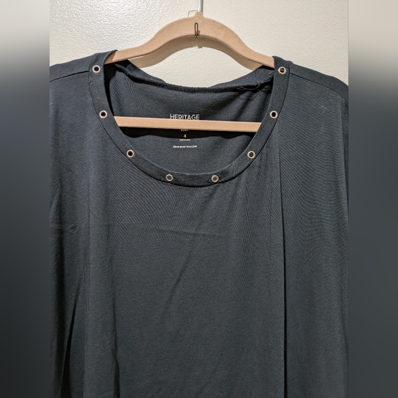 Heritage by Torrid Black Tee with Grommets - Picture 3 of 5